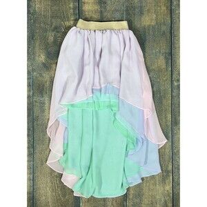 Pleiades Girls Size 6 Seaside Chiffon High Low Skirt! Purple, Green!